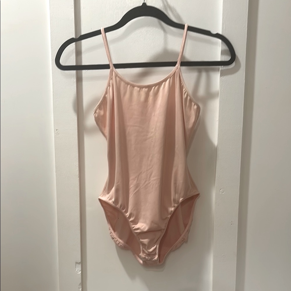 Vintage VS Victoria Secret Leotard One Piece Lingerie Light Pink Ballet Slip Vtg